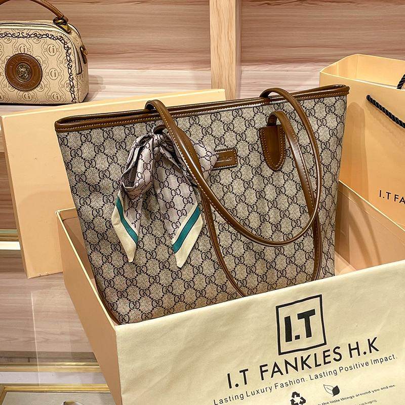 CITEX LV官方旗舰店香港代购真皮女包2025新款大容量托特包印花子