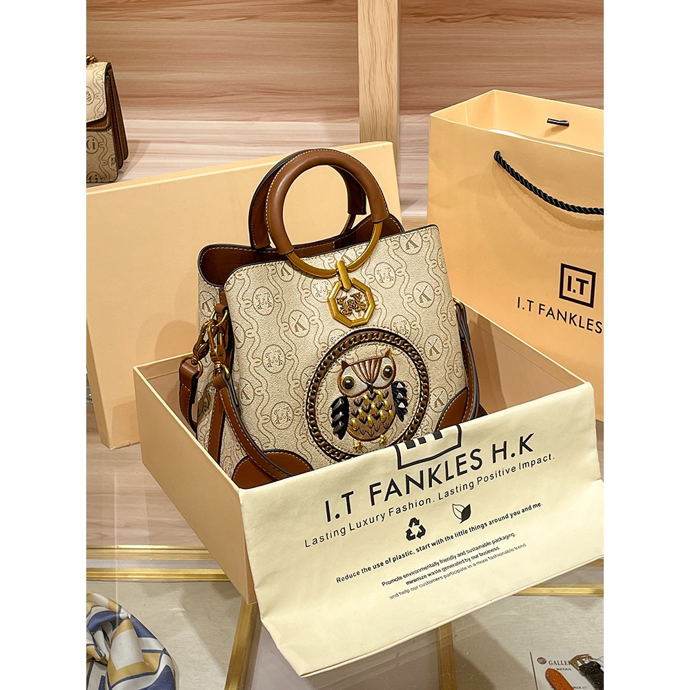 CITEX LV官方旗舰店香港代购真皮手提水桶包包女2025新款今年流行