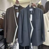 宽松高级感拼色长袖 TARU黑色西装 外套女THEFRONT十三行韩版 小西服