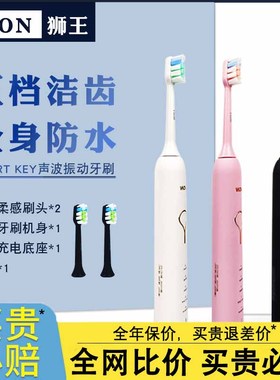LION狮王SMARTKEY声波电动牙刷自动软毛感应充电牙刷防水成人男女