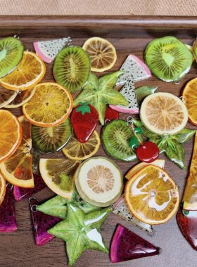 滴胶果实蔬菜水果冻干植物标本批发手工工厂直达半成品带圈可定制