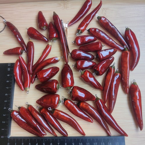红红火火蔬菜永生花饰品手工制作不锈钢羊角钉辣椒滴胶配件半成品