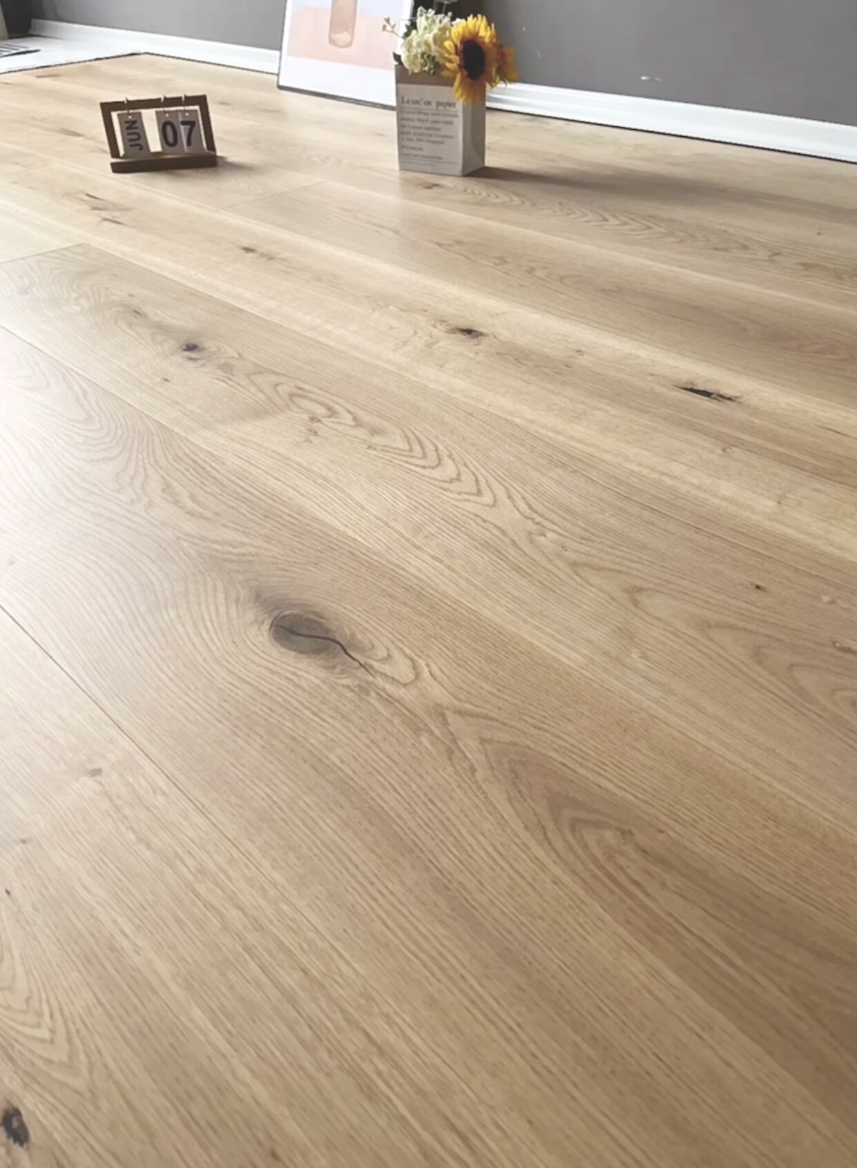 9米3.0橡木原木色纯三层实木地板原木色5g锁扣地热暖enf级环保