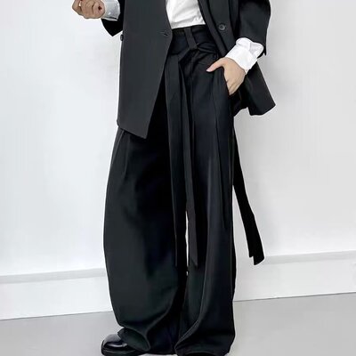 ROAE 山本耀司风高级感西裤设计感小众lemaire风飘带中性风裤子