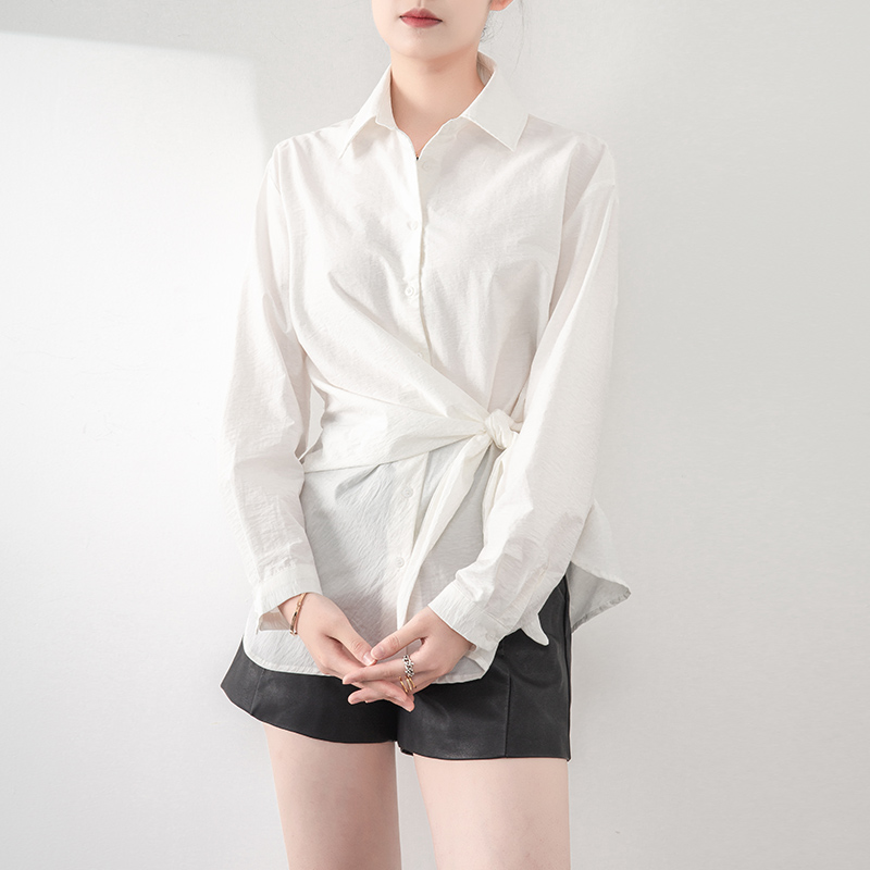 法式气质设计感独特漂亮白色收腰衬衫上衣女2025新款开春衬衣百搭