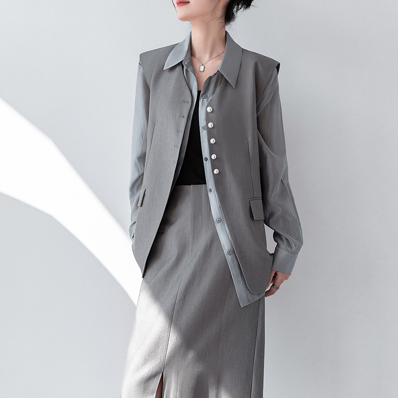 气质外穿老钱风叠穿无袖背心女