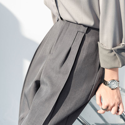 松弛感老钱风裤子直筒休闲阔腿裤