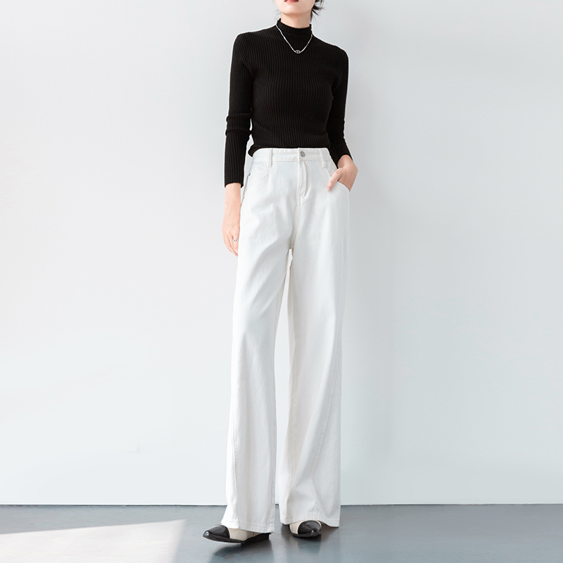 高个子美式阔腿牛仔裤女