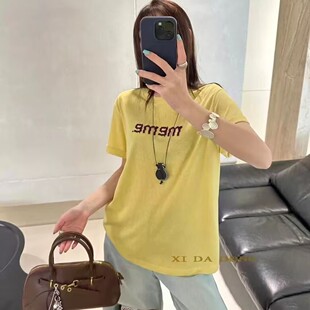 东大门韩国原单雪花棉字母印花短袖T恤女款宽松褂头衫打底上衣夏