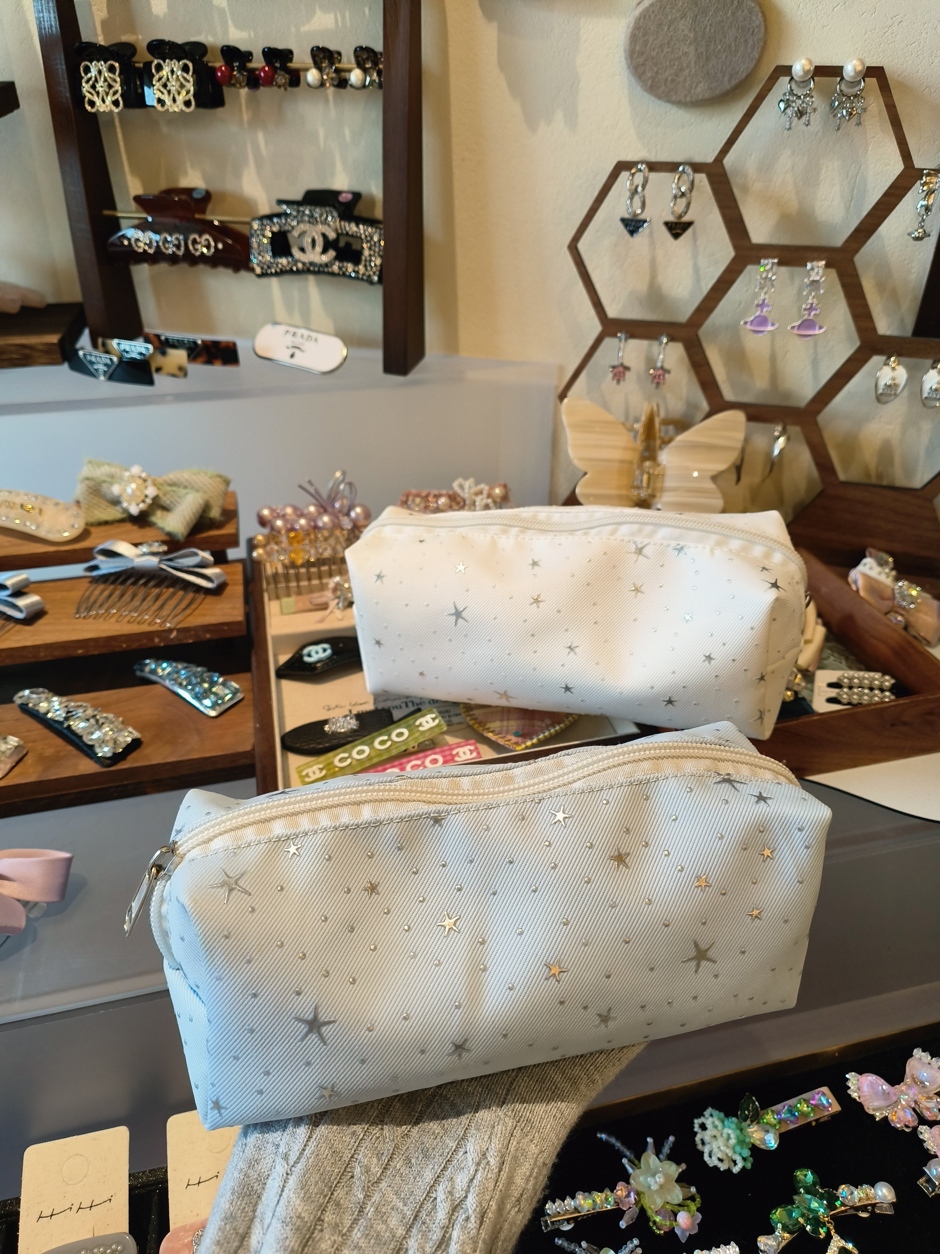 ins风星星笔袋化妆包女便携式旅行洗漱包化妆品收纳袋手拿包