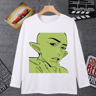 哥布林摸下巴表情包长袖绿人头像