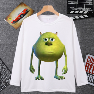 恶搞史瑞克表情包长袖男t恤女抽象小绿人头像大眼仔沙雕学生衣服