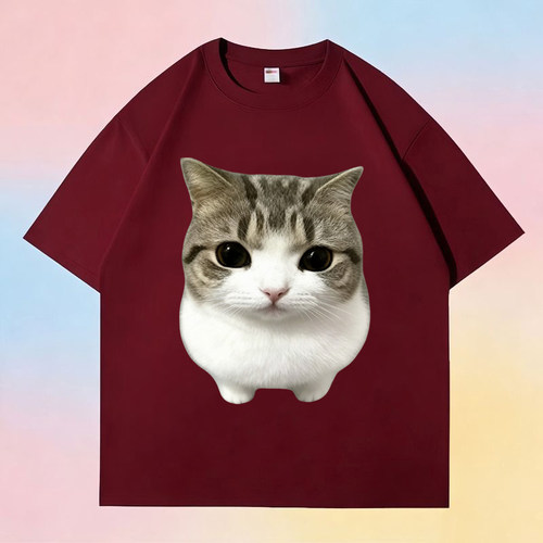 妙脆角小猫表情包纯棉短袖t恤