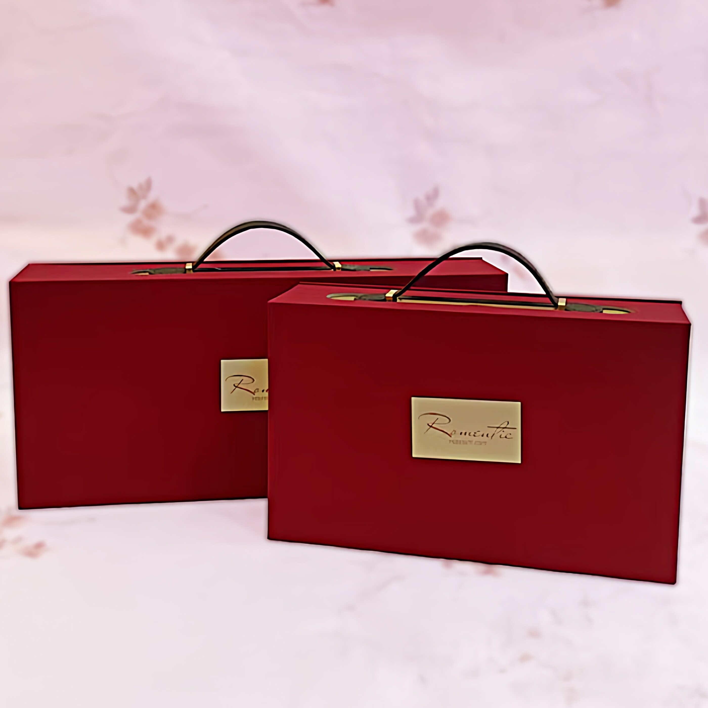 高级感大号红色长方形三八母亲节手提盒结婚伴手礼盒喜糖盒空盒子