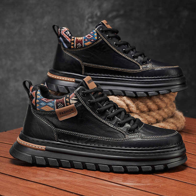 爆款高帮男鞋2025新款秋季时尚百搭休闲鞋男士马丁靴户外运动板鞋,流行男鞋,工装鞋,淘宝优惠券,粉丝福利购,淘宝优惠卷