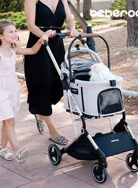 BebeRoad T3宠物推车轻便折叠可分离遛狗小型犬猫咪外出四轮减震