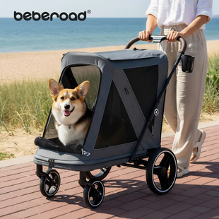 BebeRoad R7中大型宠物推车轻便可折叠狗猫猫咪宠物车老年犬外出