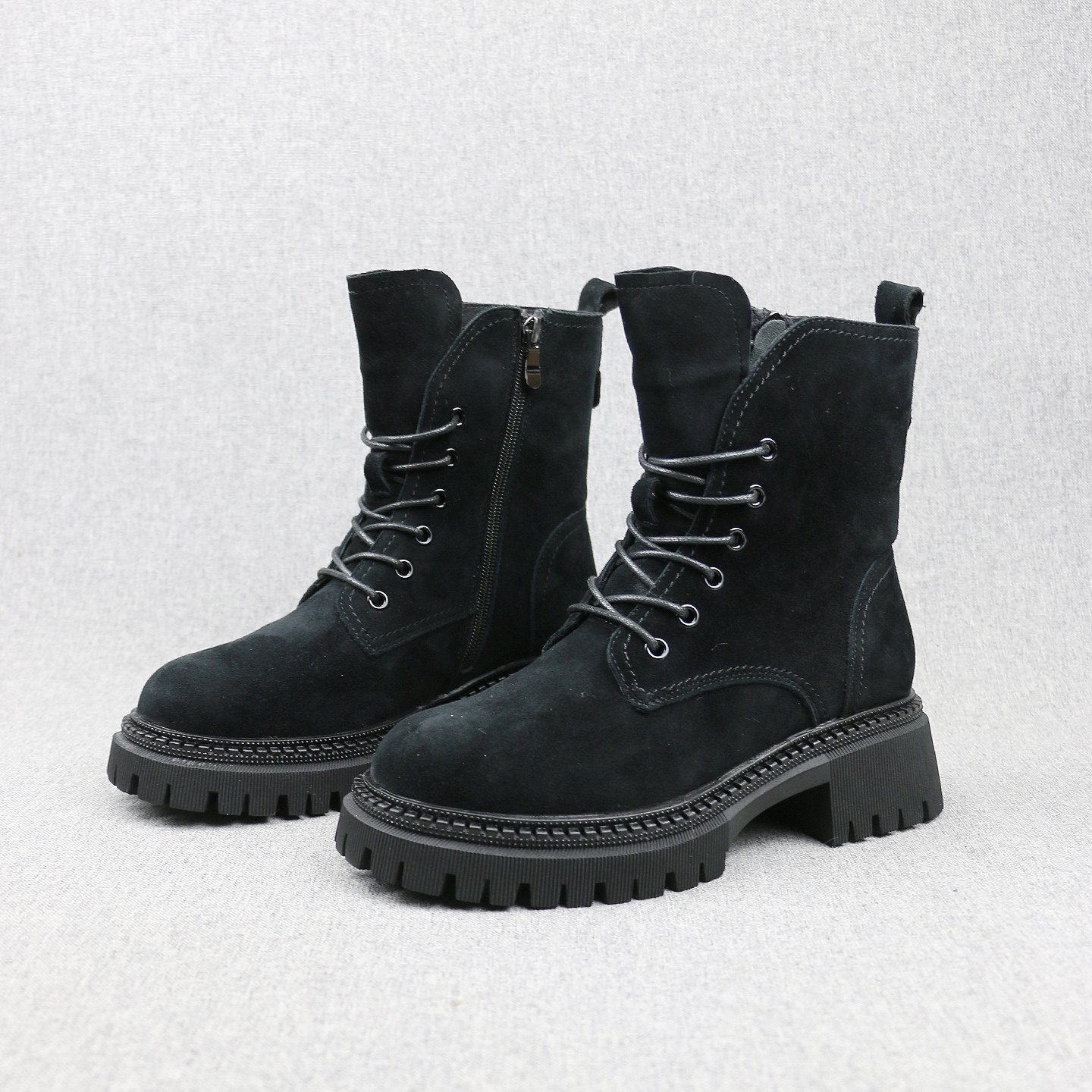 羊反绒+羊皮毛一体外贸俄罗斯订单冬季加绒加厚马丁靴雪地靴女鞋