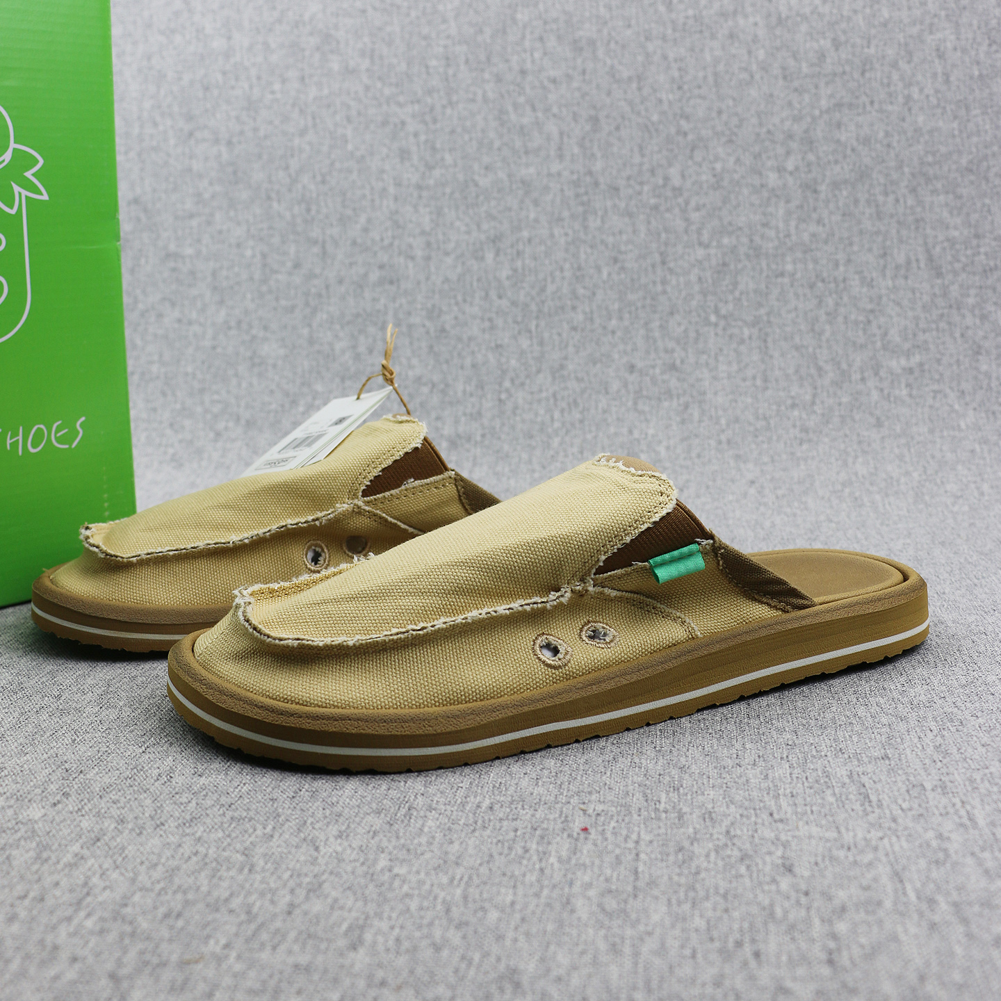 外贸大码男士包头半拖鞋帆布鞋男