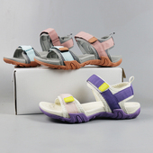 外贸单夏季 软底户外运动休闲凉鞋 新品 魔术贴可调节女士露趾沙滩鞋