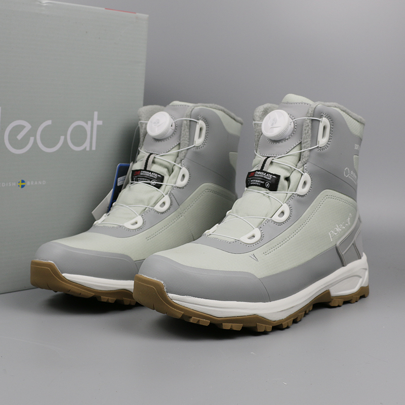 外贸抗寒零下40度冰面止滑防水中筒东北棉鞋加绒登山雪地靴女棉靴