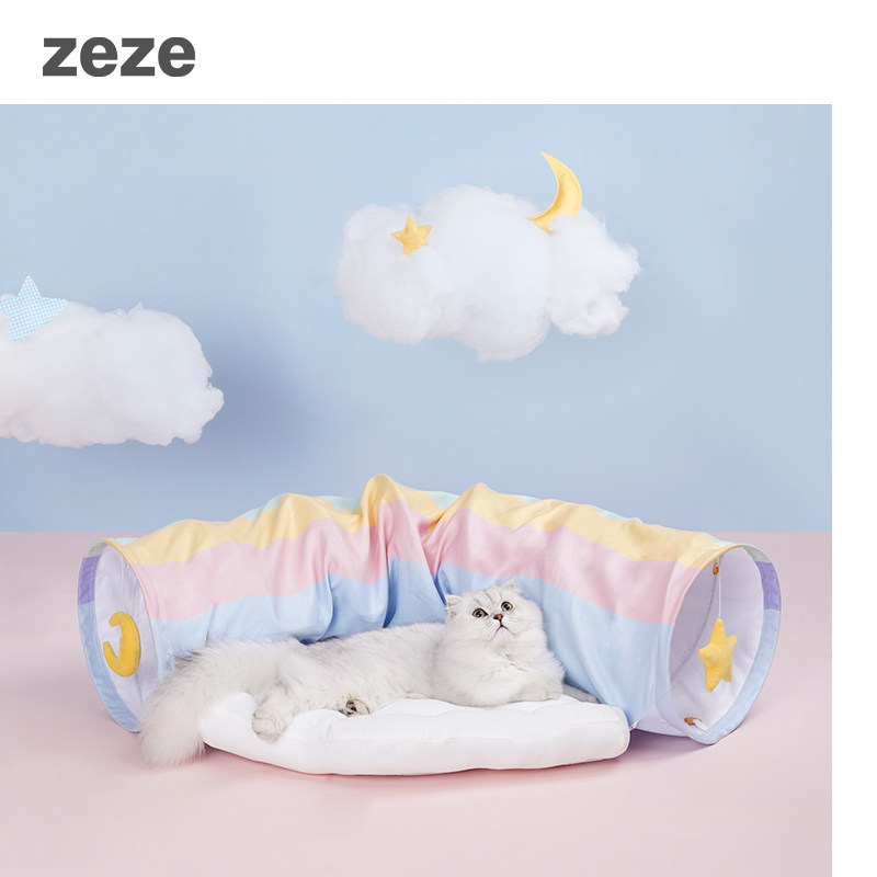zeze彩虹猫隧道猫窝可拆猫玩具图片