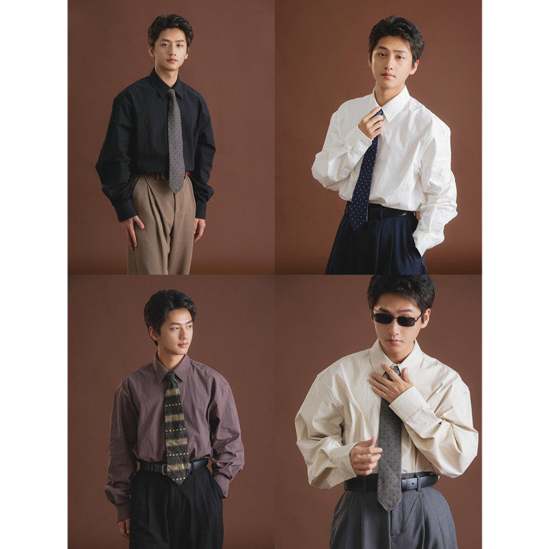 何记港风/4色 宽松廓版秋季新品长袖衬衫男女 百搭有型可做外套,男装,衬衫,淘宝优惠券,粉丝福利购,淘宝优惠卷