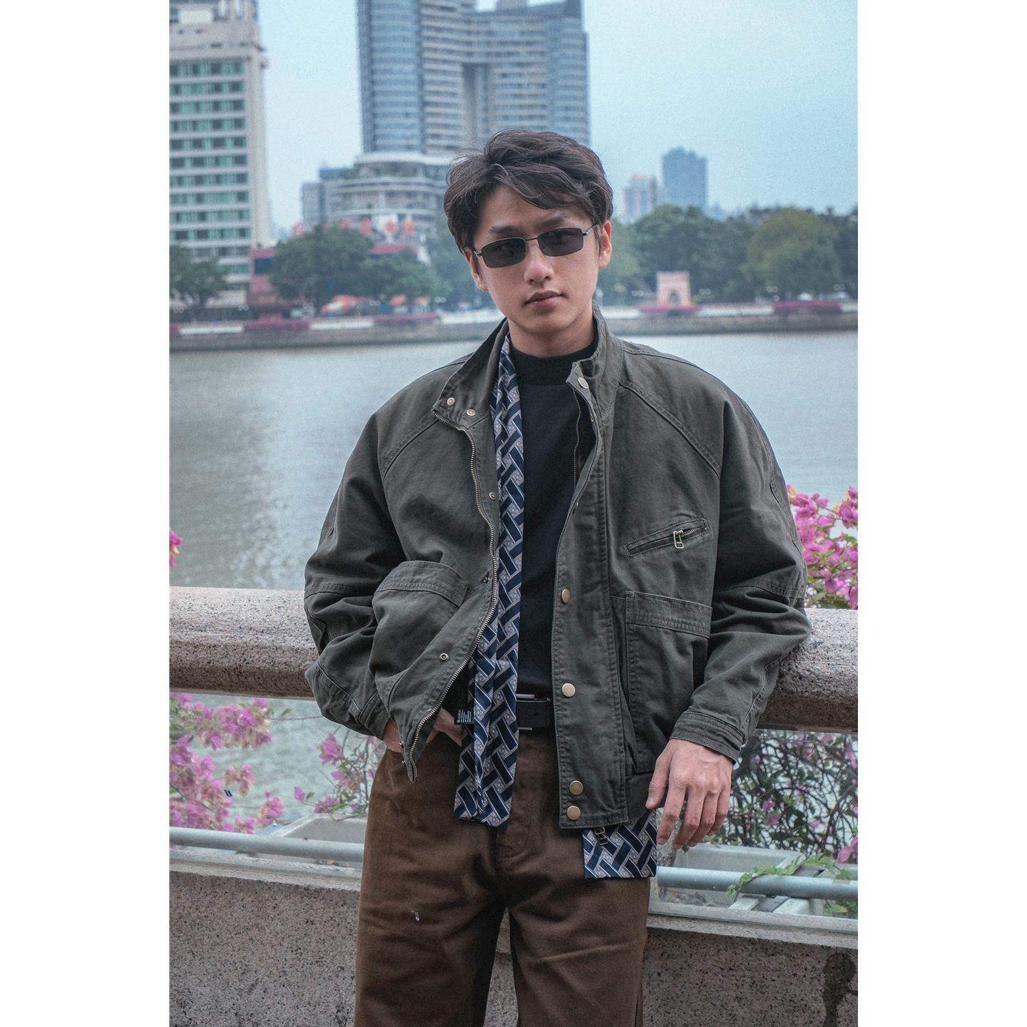 何记港风【重回2018】经典复古做旧水洗秋冬加厚工装棉服外套男女