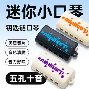 孔声迷你口琴5孔10音全音阶口琴独奏乐器小口琴钥匙扣口琴