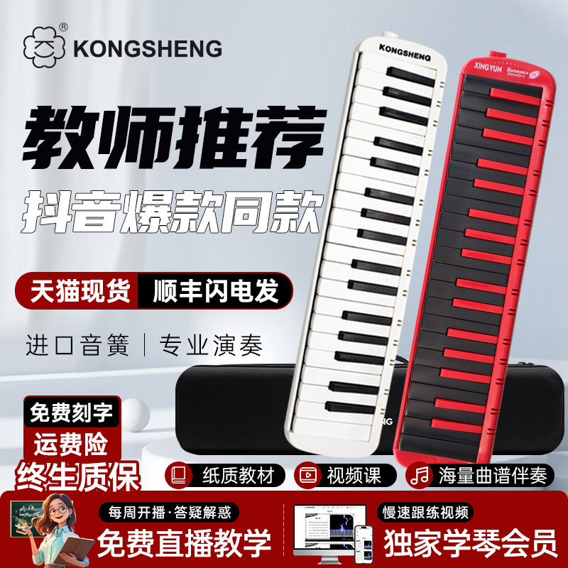 孔声口风琴37键小学生专用口风琴成人风琴口吹琴初学者入门推荐,乐器/吉他/钢琴/配件,口风琴,淘宝优惠券,粉丝福利购,淘宝优惠卷