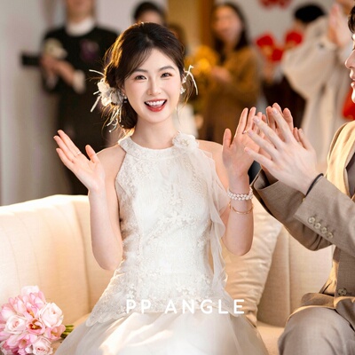 法式订婚礼服裙新娘领证登记小白裙女高级感成人礼连衣裙日常可穿