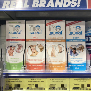 澳洲no sweat面部止汗滚珠全身手脚止汗喷雾日常抑汗走珠 more
