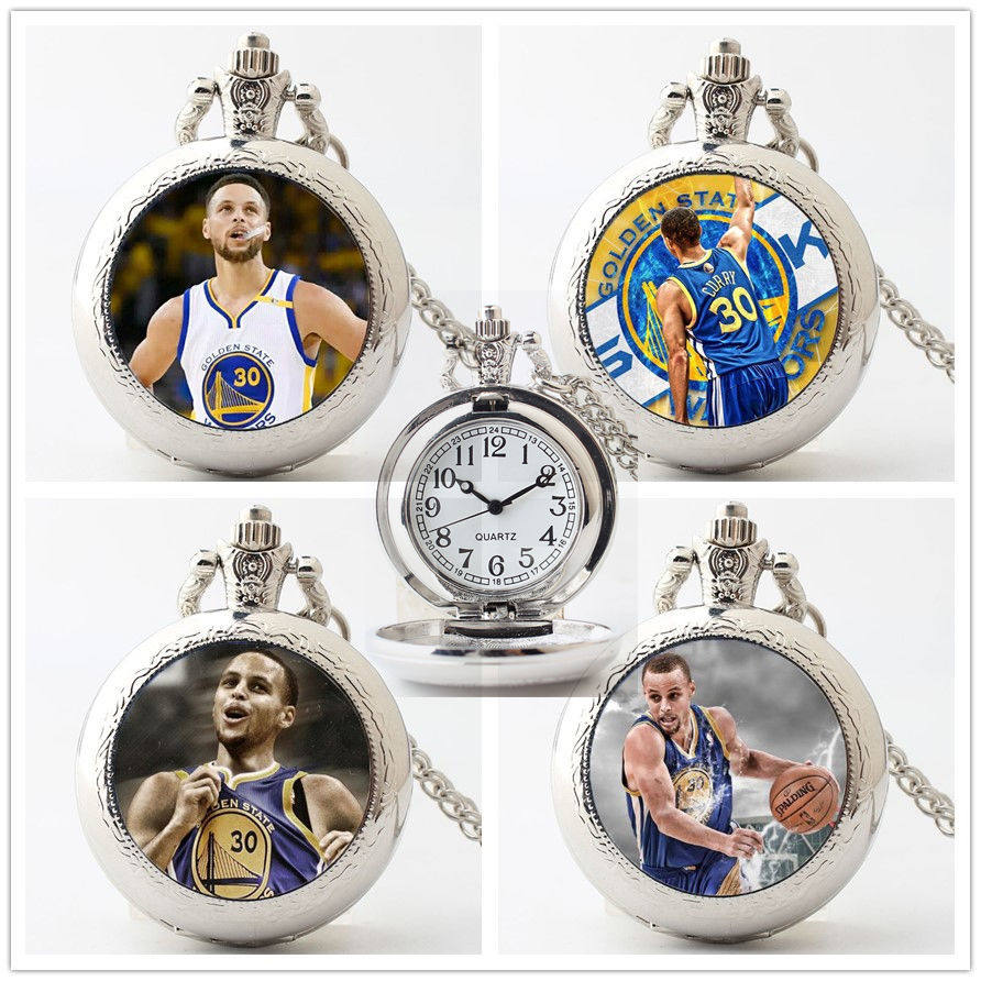 NBA球星库里怀表手表项链吊坠学生男生翻盖复古吊坠球迷周边