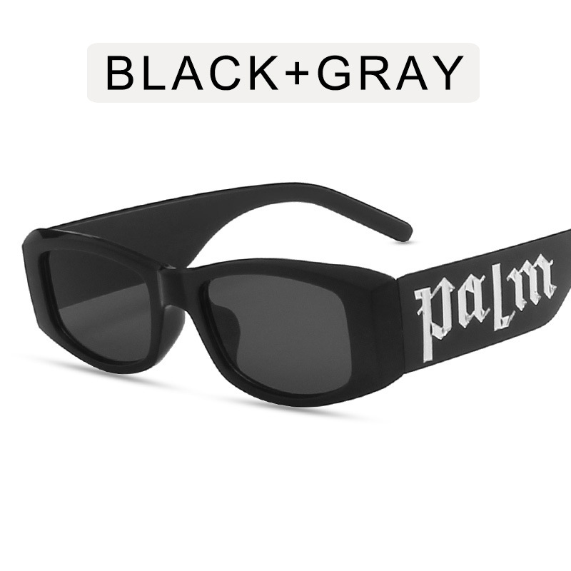 thumbnail for 2022 European and American trend sunglasses ins personality hip-hop style sunglasses fashion black frame punk letter sunglasses