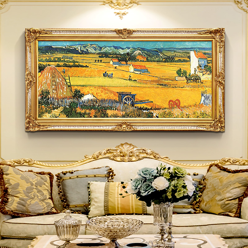 纯手绘欧式世界名画麦田梵高风景油画客厅餐厅定制装饰画守望麦田