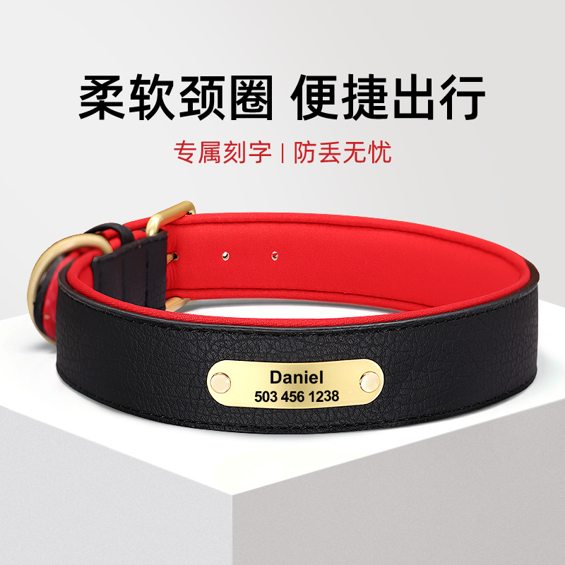 狗狗项圈金毛脖套法斗身份牌定制