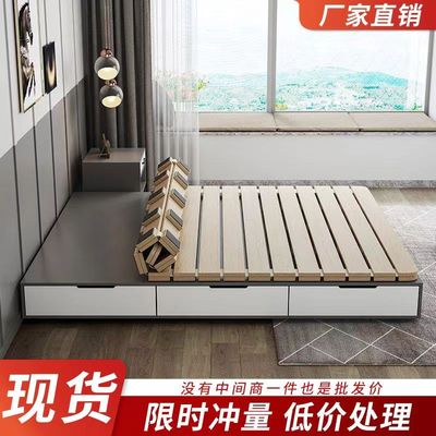 榻榻米排骨架实木加厚护腰护脊椎硬床板透气防潮可折叠松木床架
