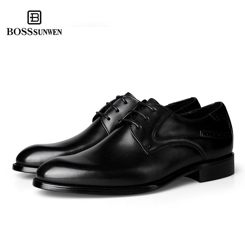 【羊皮内里 上脚超舒服】BOSSSUNWEN新款德比鞋男士正装皮鞋婚鞋图片