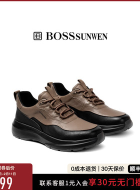 BOSSSUNWEN/博斯·绅威2025新款男鞋运动休闲鞋软底不累脚跑鞋