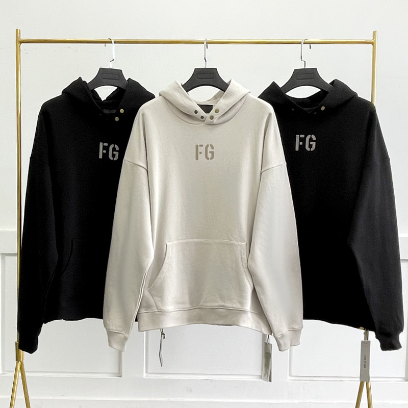fear of god fog第七季主线植绒富贵fg高街加绒宽松连帽衫卫衣男