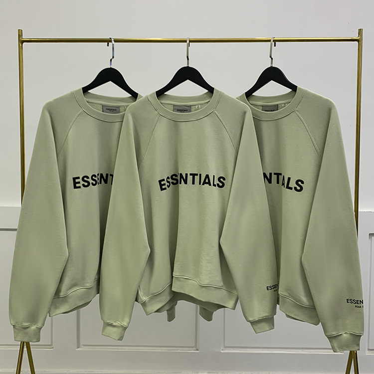 高街essentials牛油果绿圆领fog卫衣春季潮牌字母男女百搭ins情侣