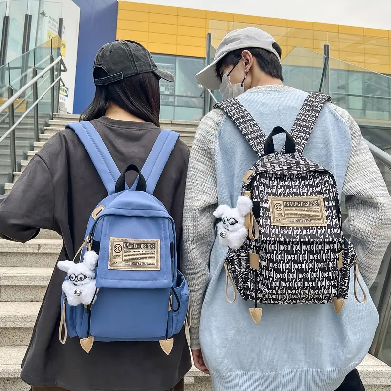 2025新款书包字母潮牌男潮流中学生睿营双肩包女孩小学生旅行背包