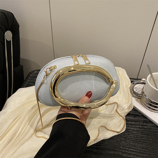 单肩斜挎包异型贝壳亚克力包时尚 2025女士欧美新款 小众晚宴手拿包