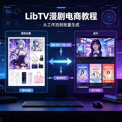 LibTV漫剧电商工作流教程AI漫剧制作批量生成实操学习资料