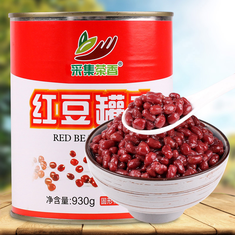930g糖纳红豆罐头蜜豆熟即食甜品新品奶茶专用原料商用小赤豆杂粮