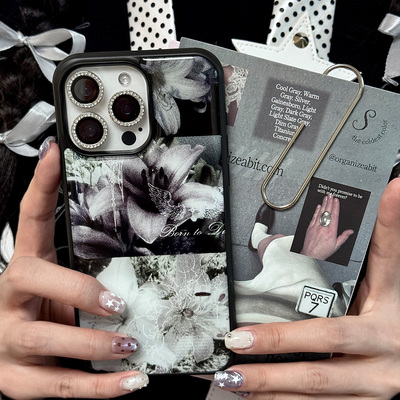 朋克暗黑百合花艺术高级简约