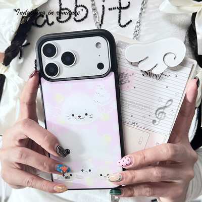 波点双色可爱趣味少女小海豹