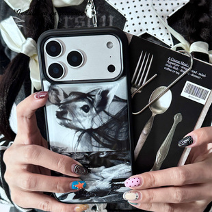 哥特百合花小鹿暗黑复古古早ins日韩适用iphone176promax亚克力壳苹果15plus131412手机壳