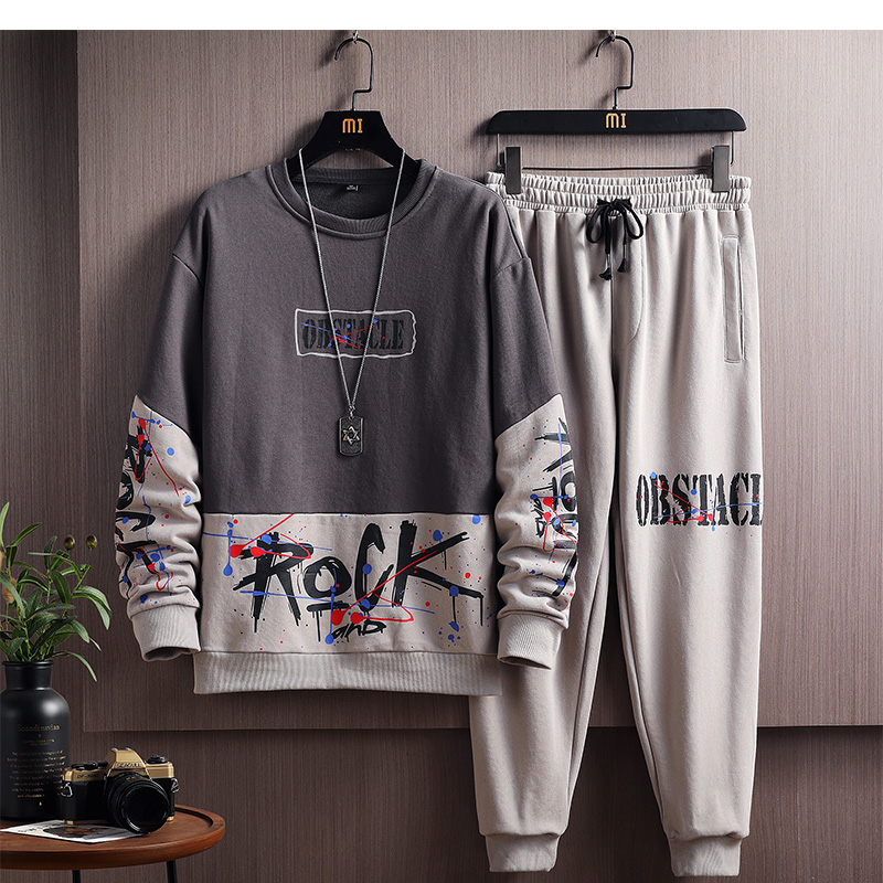 2021 spring and autumn new leisure suit men's Pullover Sweater men's running fashion suit