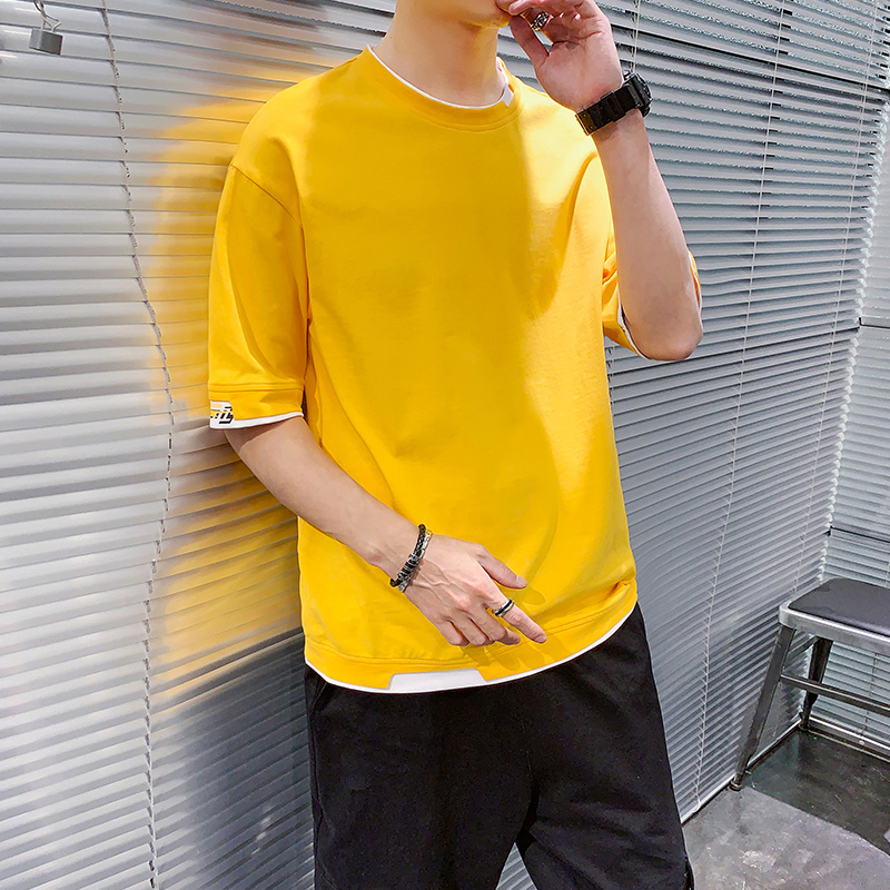 純棉春夏新款潮流百搭男士短袖恤寬鬆半袖體恤